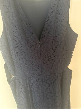 RACHEL Rachel Roy Navy Blue Lace Sleeveless Cut Out Dress
